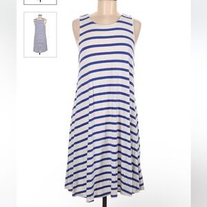 Old Navy Sm Mini Dress Stripe Nautical Sleeveless Casual Loose Knit Blue White